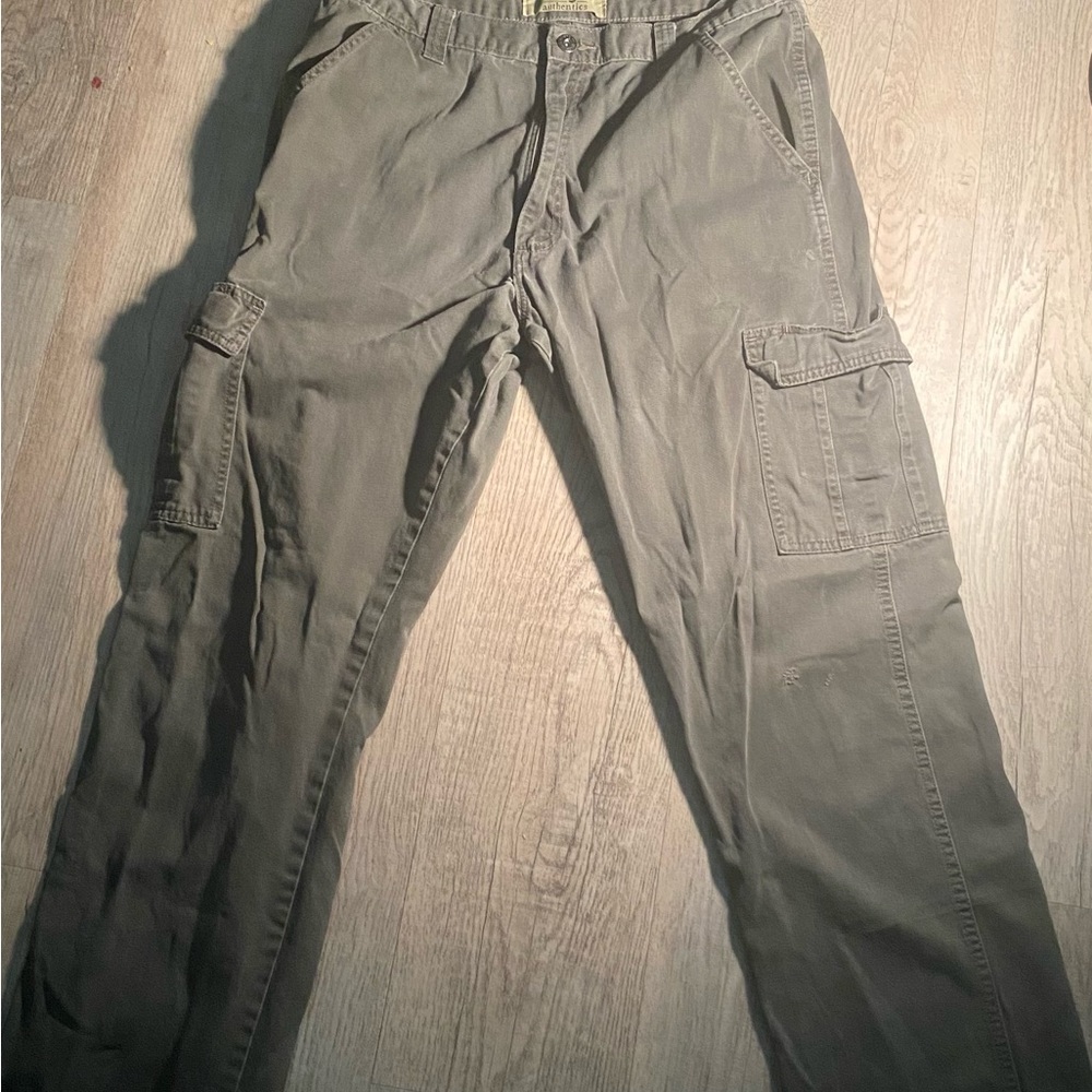 faded dark grey Wrangler cargos